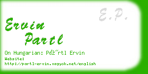 ervin partl business card